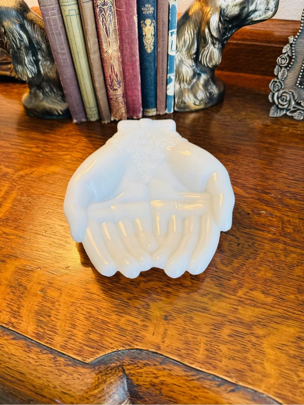 Vintage Milk Glass “Hand” Trinket Dish